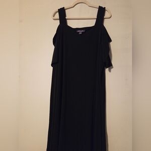 Roaman's Black Cold Shoulder Maxi Dress